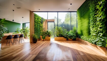 indoor vertical gardens biophilic design eco friendly modern eco home featuring a full height green wall skylights and sustainable bamboo flooring