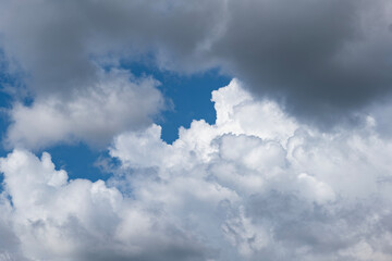 Closeup blue sky, cloud textured background