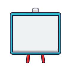 Cartoon whiteboard on stand vector art for teaching and presentation needs