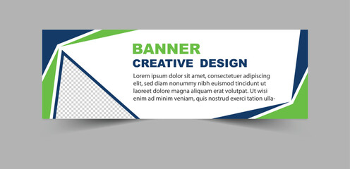 Social Media Banner Cover Design Template Blue And Green Digital Marketing Banner For Business Corporate Vector Illustration
