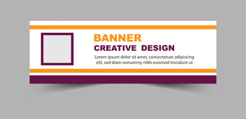 Social Media Banner Cover Design Template Purple And Yellow Digital Marketing Banner For Business Corporate Vector Illustration