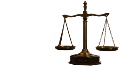 Isolated Golden Balance Scale On Transparent Background Illustration