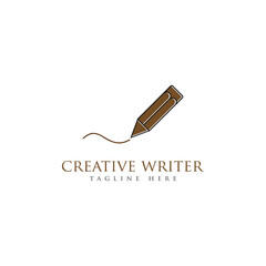 writer pencil feather notary logo design template