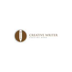 writer pencil feather notary logo design template