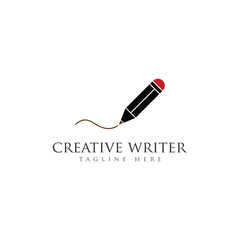 writer pencil feather notary logo design template