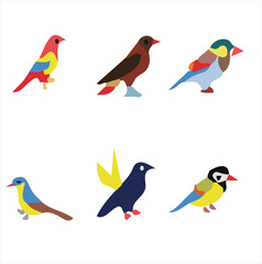 Fototapeta premium Nice Colorful Birds Vector Set 1