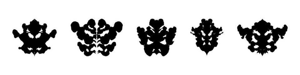 Rorschach test set. Rorschach inkblots vector collection. © drawing lines