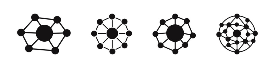 Business network icons. Internet coverage network collection.