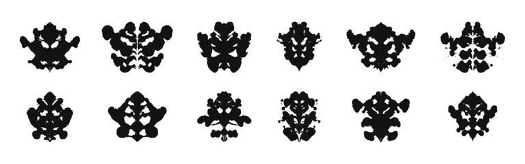 Rorschach test set. Rorschach inkblots vector collection. © drawing lines