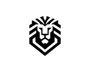 Lion logo in geometric sharp creative layout