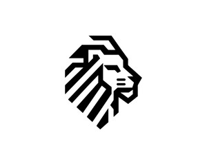 geometric lion face logo