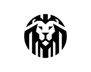 Lion logo in geometric sharp clean vector