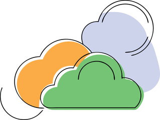 Colorful stylized cloud formation graphic perfect for digital design projects