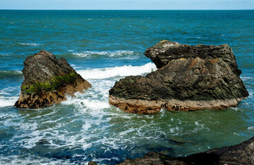 Rock coast in Wicklow town Ireland