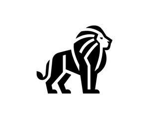 Lion logo icon full body clean bold silhouette
