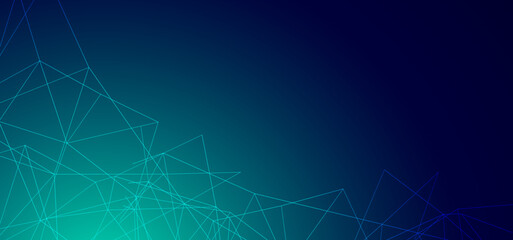 Fototapeta premium Digital technology speed connect blue green background, cyber nano information, abstract communication, innovation future tech data, internet network connection, Ai big data, line dot illustration
