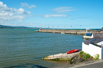 harbour and lighthouse in Wicklow town, Ireland