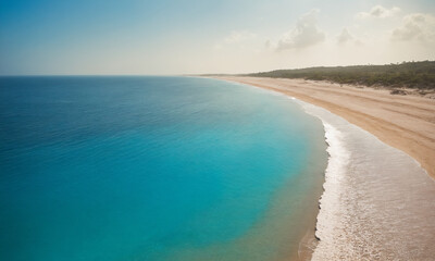 Fototapeta premium 바닷가 풍경 빛나는 모래사장 멋있는 바다가 파도와 모래사장 풍경