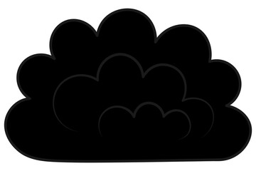 Curly bush. Silhouette. Vector illustration. Lush plant. Isolated white background. Cartoon. Idea for web design.