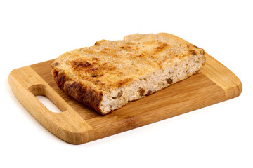 Baked Rice Casserole, Isolated on White Background.
