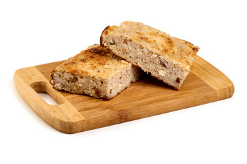 Baked Rice Casserole, Isolated on White Background.