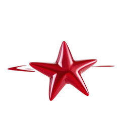 Fototapeta premium Plastic star glossy red on transparent background transparent background isolated png stock