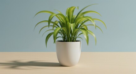 Obraz premium Vibrant Green Houseplant in a Modern White Pot A Symbol of Nature's Beauty
