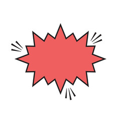 Red Comic Style Speech Bubble with Sharp Edges – Pop Art Explosion Element Vector