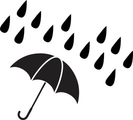 umbrella and rain drops