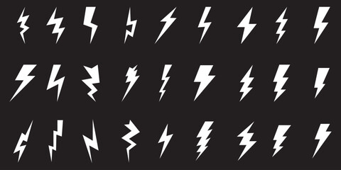 Lightning icon set. electric icon vector. power icon. energy sign,  Electric sign and symbol. Power icon. Energy sign. Lightning power icon, vector illustration. eps 10