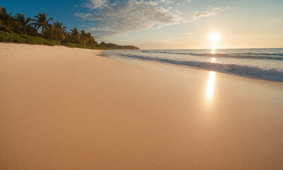 바닷가 모래사장과 아름다운 풍경 파도