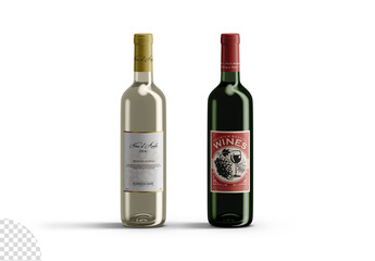 Wine Bottle Mockup Isolated