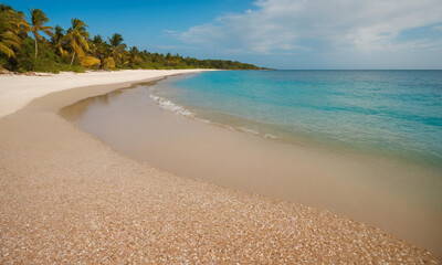 바닷가 모래사장과 아름다운 풍경 파도