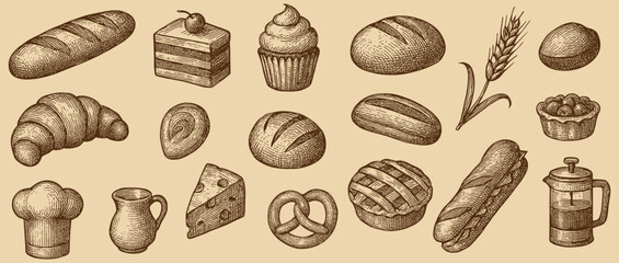 An artistic rendering showcasing an array of delectable french pastries on a neutral background