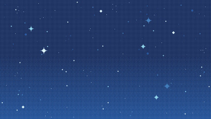 Cosmic space pixel art landscape. Starring night scenery. 8 bit. Game development, mobile app. Isolated vector illustration.	