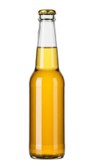 Isolated Photo of A Beer Bottle in Clear Glass with Transparent Background