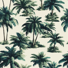 2 color palm pattern on white background