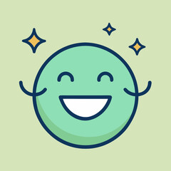 Obraz premium Happy sparkling face icon illustration expressing joy and good emotion vibe