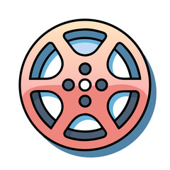 Obraz premium Cartoon film reel with a simple design and colorful shadow effect