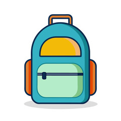 Stylized Cartoon Backpack Featuring a Light Blue Color and Yellow Accents