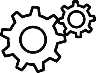 Interlocking industrial components photorealistic 3d render silhouette design on white