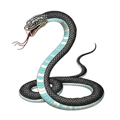 Striped Cobra: A Powerful Reptile Illustration