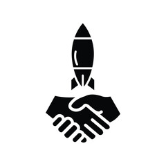 A symbolic image depicting a handshake overshadowed by a missile, representing precarious peace.
