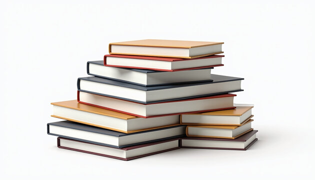 Colorful textbook pile