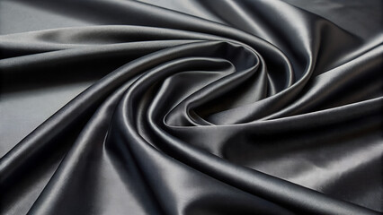 Fototapeta premium black silk background, Luxurious Black Satin Fabric Texture