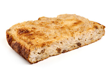 Baked Rice Casserole, Isolated on White Background.