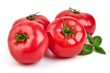 Fresh Red Tomatoes Isolated on White Background.