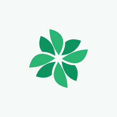 Green leaf icon fully editable vector template
