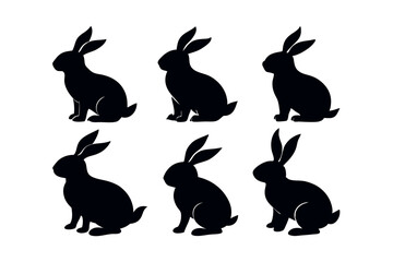 rabbit silhouettes vector