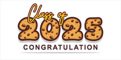 Fototapeta premium Typography text illustration for class of 2025 graduation, class of 2025 design.